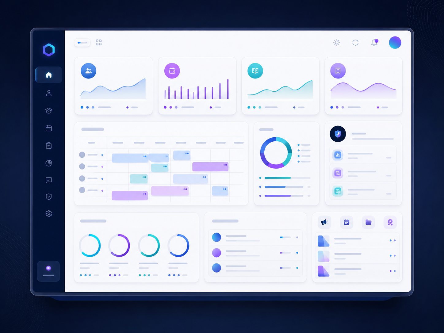 Bright premium digital product design and software interface